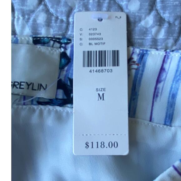 Anthropologie Greylin Wide Leg Pants Lined Stripes Floral Style KP5523A Size Med - Picture 5 of 15